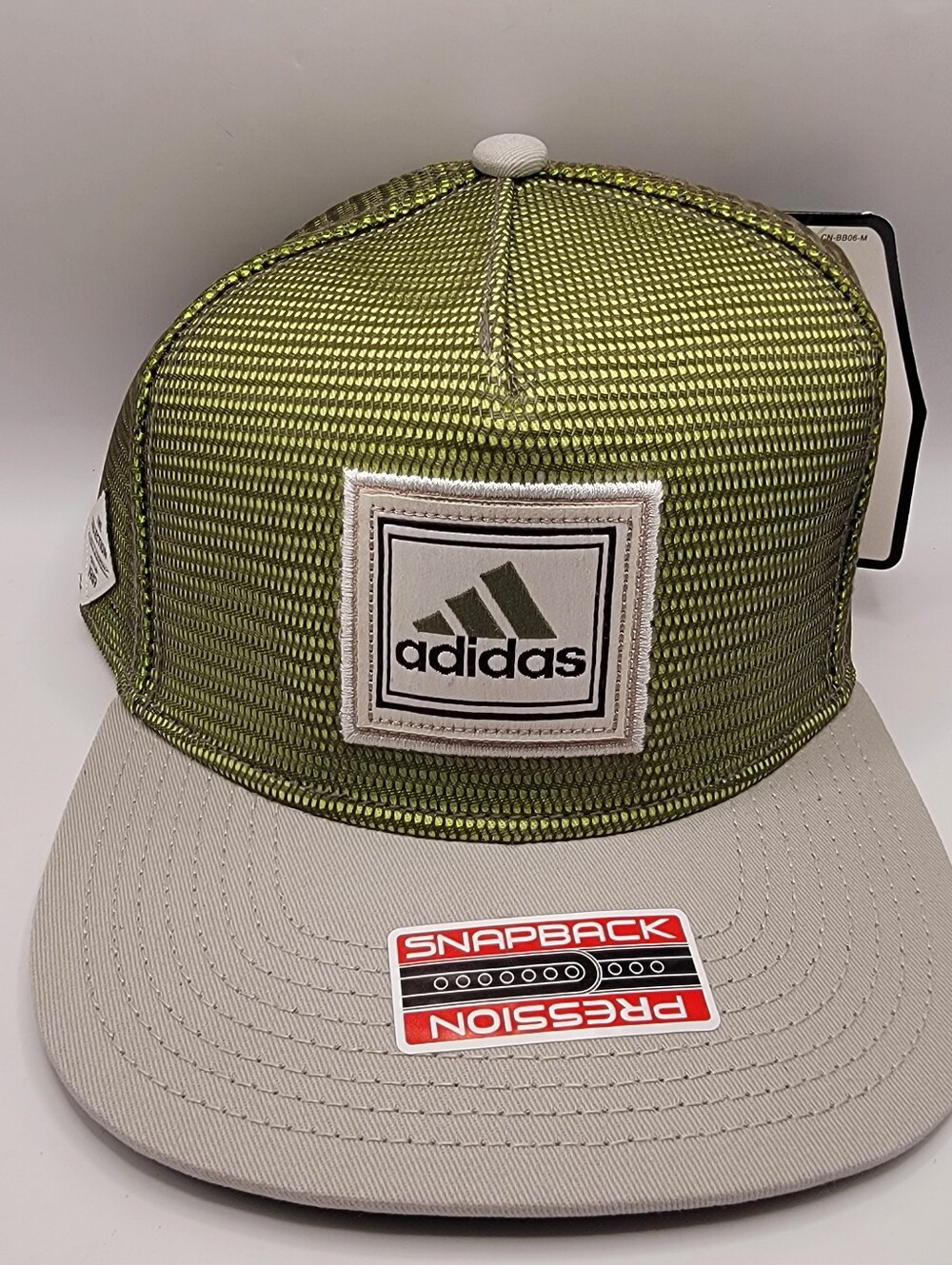 adidas Olive Green Mesh and Light Gray Snapback Hat